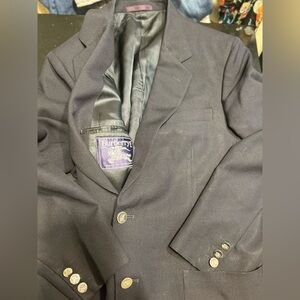 Burberry Vintage Navy Blue Authentic Wool Suit Jacket